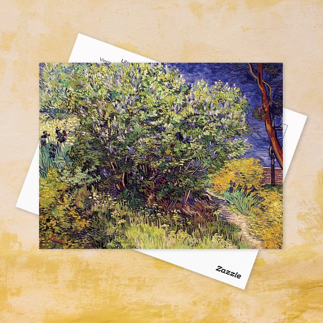 Cartão Postal Lilac Bush Paisagem Vincent van Gogh (Criador carregado)