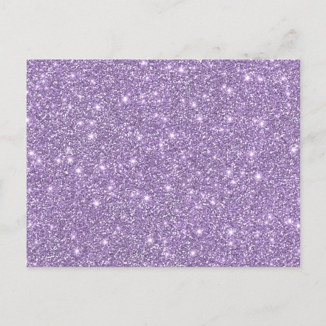 Cartão Postal Lilac Elegante Glamorous Faux Glitter (Frente)