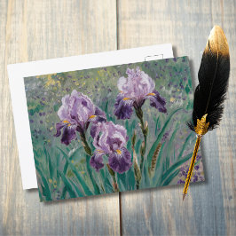 Cartão Postal Lilac Irises, Iris Mauves, Claude Monet