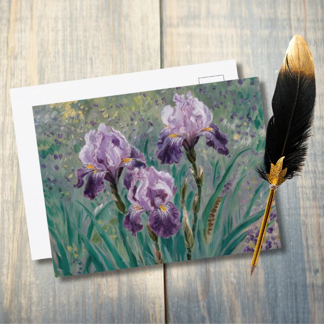 Cartão Postal Lilac Irises, Iris Mauves, Claude Monet (Criador carregado)