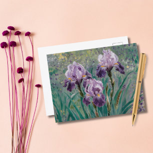 Cartão Postal Lilac Irises, Iris Mauves, Claude Monet