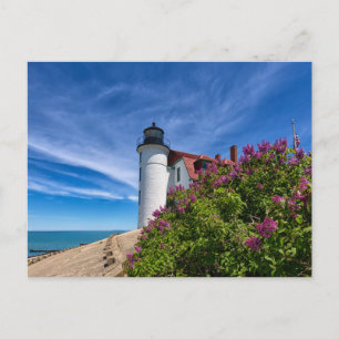 Cartão Postal Lilacs em Point Betsie Lighthouse
