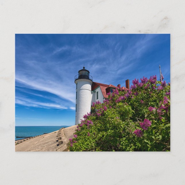 Cartão Postal Lilacs em Point Betsie Lighthouse (Frente)