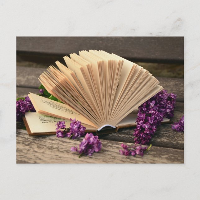 Cartão Postal Lilases Literárias (Frente)