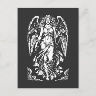 Cartão Postal Lilith Anjo Caído com Vestes Flutuantes e cobra