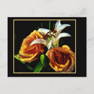 Cartão postal Lilly e rosas