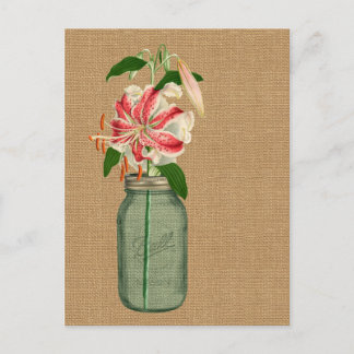 Cartão Postal Lily fleur dans un pote Mason
