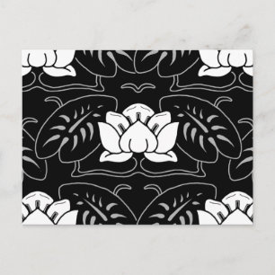 Cartão Postal Lily Motif de Água Escura