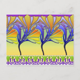 CARTÃO POSTAL LILY NOUVEAU: VIDRO PRIMAVERA BRIGHT