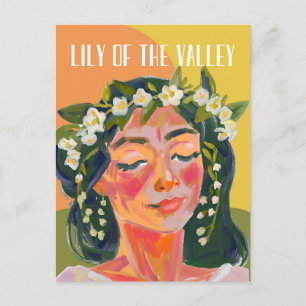 Cartão Postal Lily of the Valley May Birth Month Flower Bonito