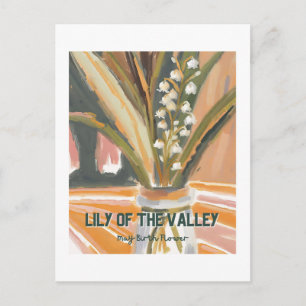 Cartão Postal Lily of the Valley May Birth Month Flower Retro