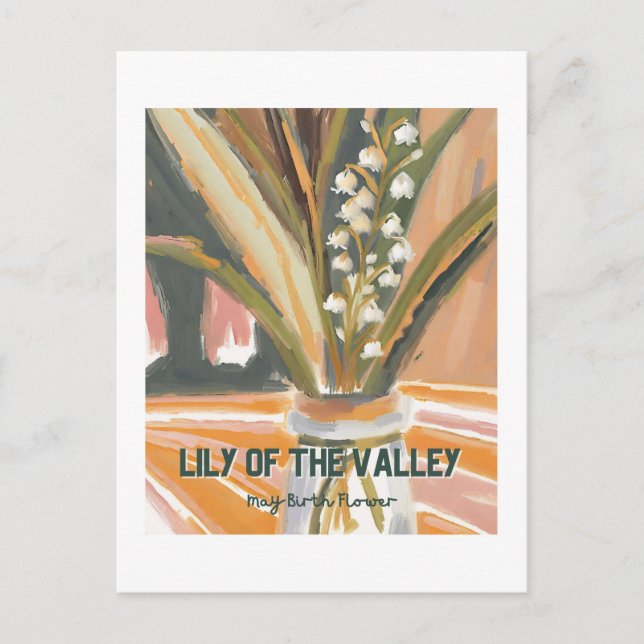 Cartão Postal Lily of the Valley May Birth Month Flower Retro (Frente)