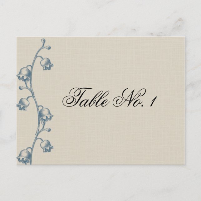Cartão Postal Lily of the Valley on Ecru Linen Table Number (Frente)