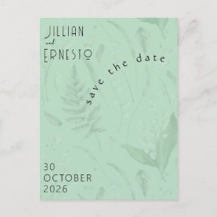 Cartão Postal Lily of Valley   Foto Verde Suave Salva a Data