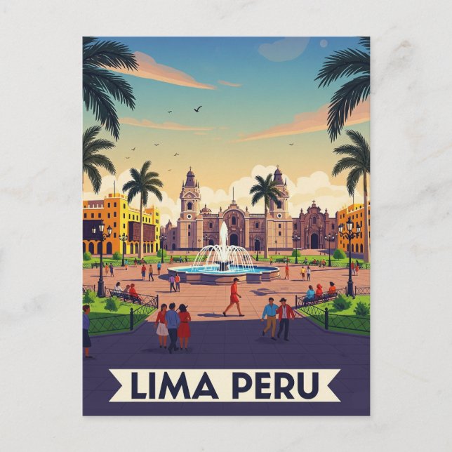 Cartão Postal Lima Peru Viagem (Frente)