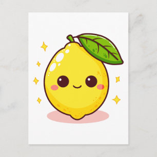 Cartão Postal Limão Amarelo Feliz Fofo
