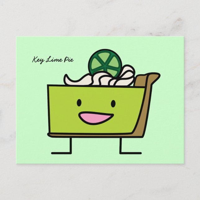 Cartão Postal Limão-chave Pie sour lemon tart sobremesa slice gr (Frente)