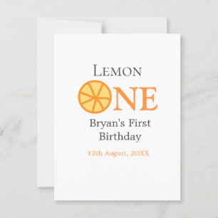 Cartão Postal Limão um feliz aniversário laranja cinza retrô boh