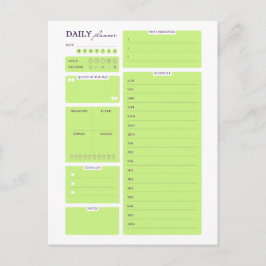 Cartão Postal Lime Green Minimalist Daily Planner Template