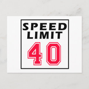 Cartão Postal Limite de velocidade de 40 designs de aniversário