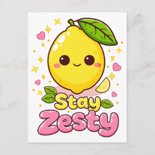 Cartão Postal Limo Kawaii Fofo “Fique Zesty”
