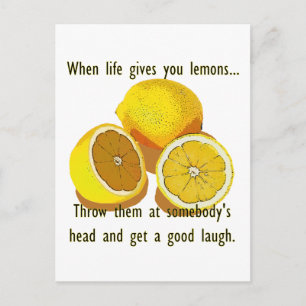 Cartão Postal Limões de vida Dark Humor Engraçado Fruta Amarelo