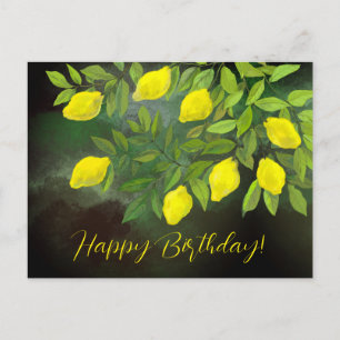 Cartão Postal Limões e ramos amarelos