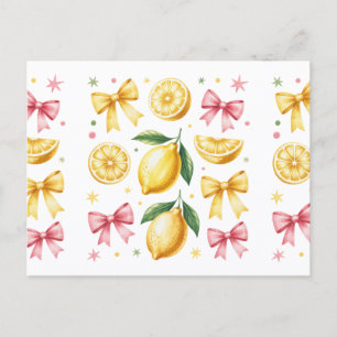 Cartão Postal Limões Elegantes e Fitas Vibrações de Verão