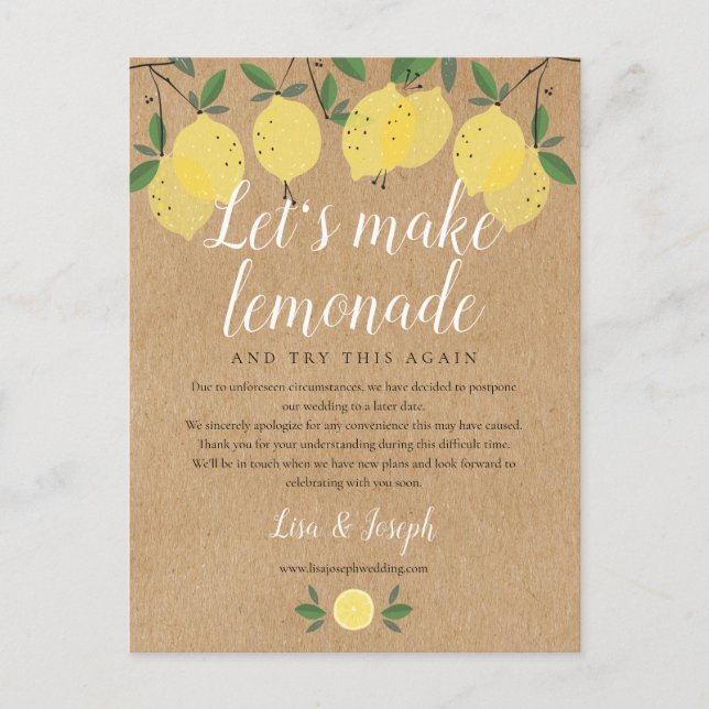 Cartão Postal Limões Russos Mudam a Data do Adiamento da Foto (Frente)