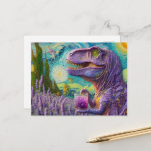Cartão Postal Limonada Lavanda Dino Roxo Faux Van Gogh