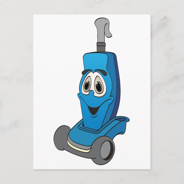 Cartão Postal Limpeza de vácuo azul (Frente)