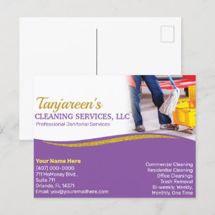 Cartão Postal Limpeza Profissional/Serviço Doméstico Janitorial
