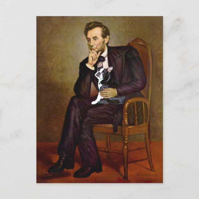 Cartão Postal Lincoln - Boston Terrier #4 (Frente)