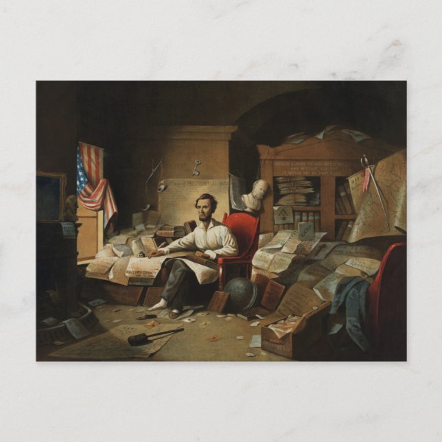 Cartão Postal Lincoln e a Proclamação de Emancipação (Frente)