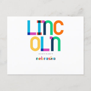 Cartão Postal Lincoln Nebraska Meados do Século, Arte Pop,