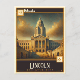 Cartão Postal Lincoln, Nebraska | Vintage