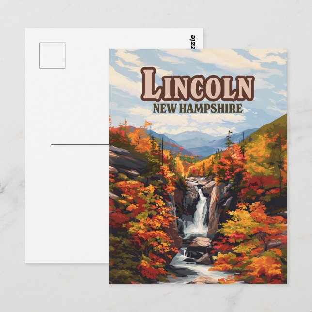Cartão Postal Lincoln New Hampshire Franconia Falls (Frente/Verso)