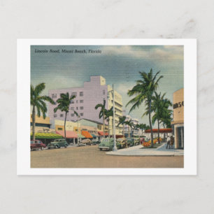 Cartão Postal Lincoln Road, Miami Beach, Florida Vintage