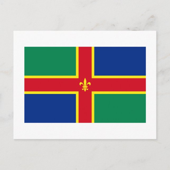 Cartão Postal Lincolnshire Flag (Frente)