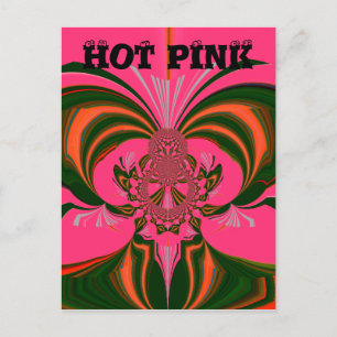 Cartão Postal Linda Adorável Africana Rosa Vermelho Dourado Verd