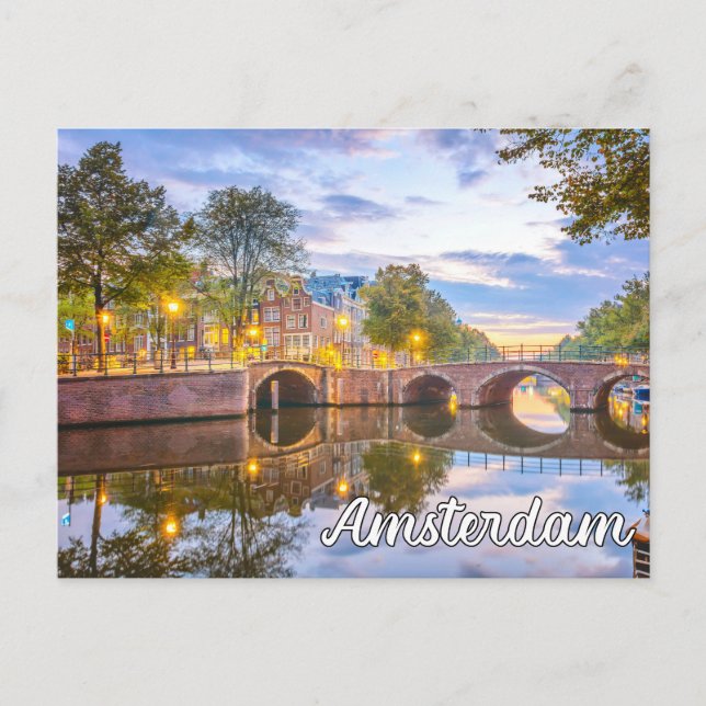 Cartão Postal Linda Amsterdã, Países Baixos (Frente)
