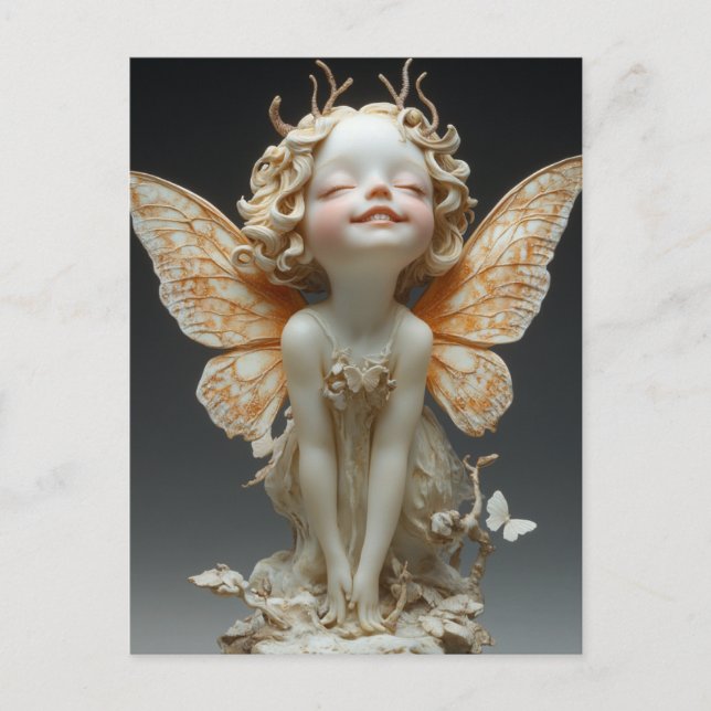 Cartão Postal Linda Antena Lace Asas Borboletas (Frente)