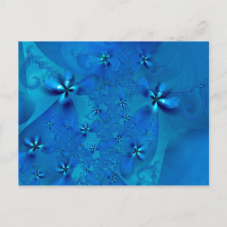 Cartão Postal Linda Arte Fractal Espiral Azul