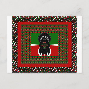 Cartão Postal Linda bandeira do Coração Queniano