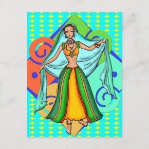 Cartão Postal Linda Belly Dancing Girl