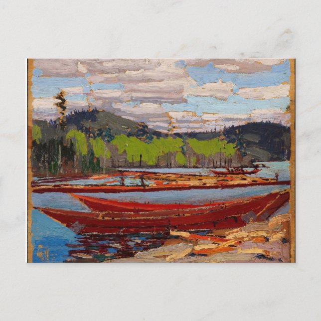 Cartão Postal Linda cena canadense Tom Thomson Bateaux (Frente)