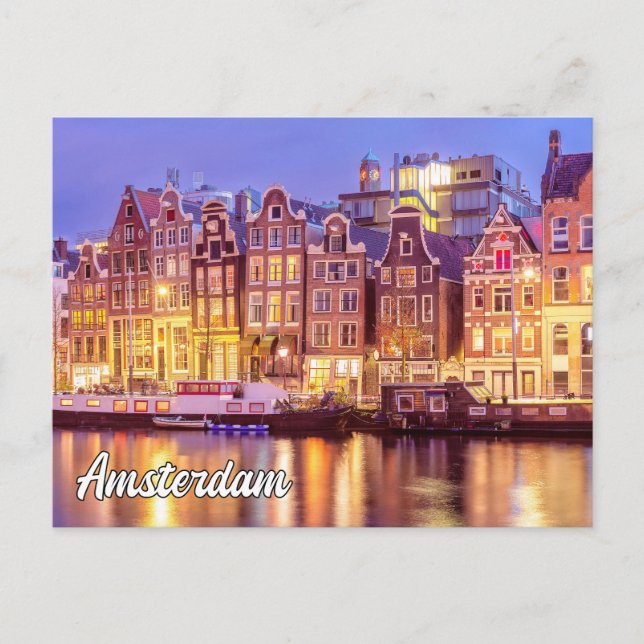 Cartão Postal Linda Cidade De Amsterdã, Holanda (Frente)