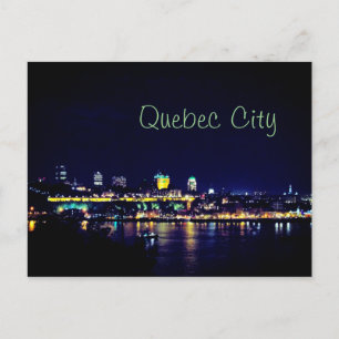 Cartão Postal Linda cidade de Quebec à noite