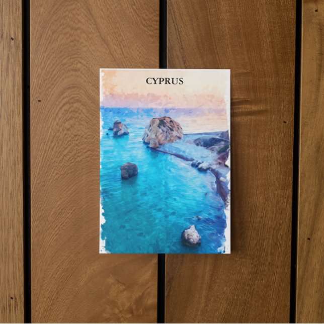 Cartão Postal Linda Costa de Chipre Colorida (Cyprus coastline nature postcard)