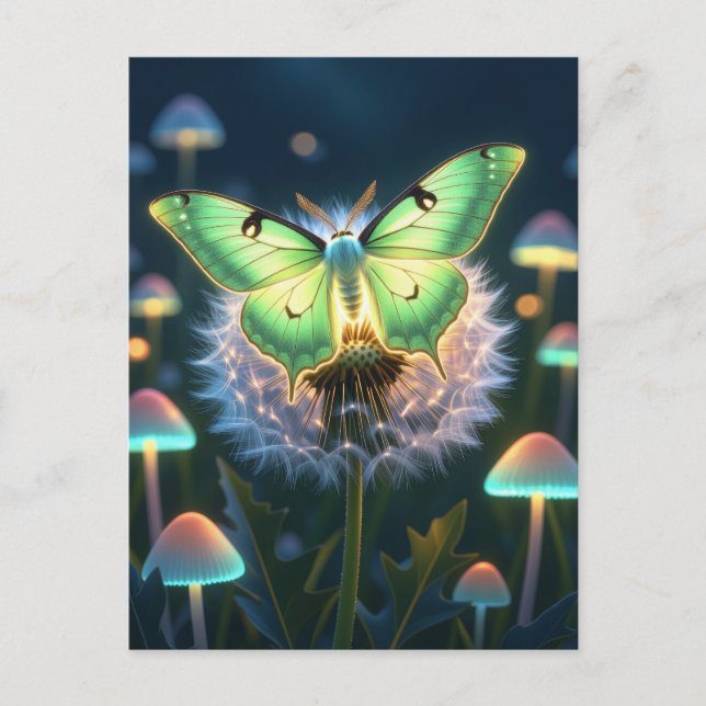 Cartão Postal Linda e brilhante Luna Moth (Frente)